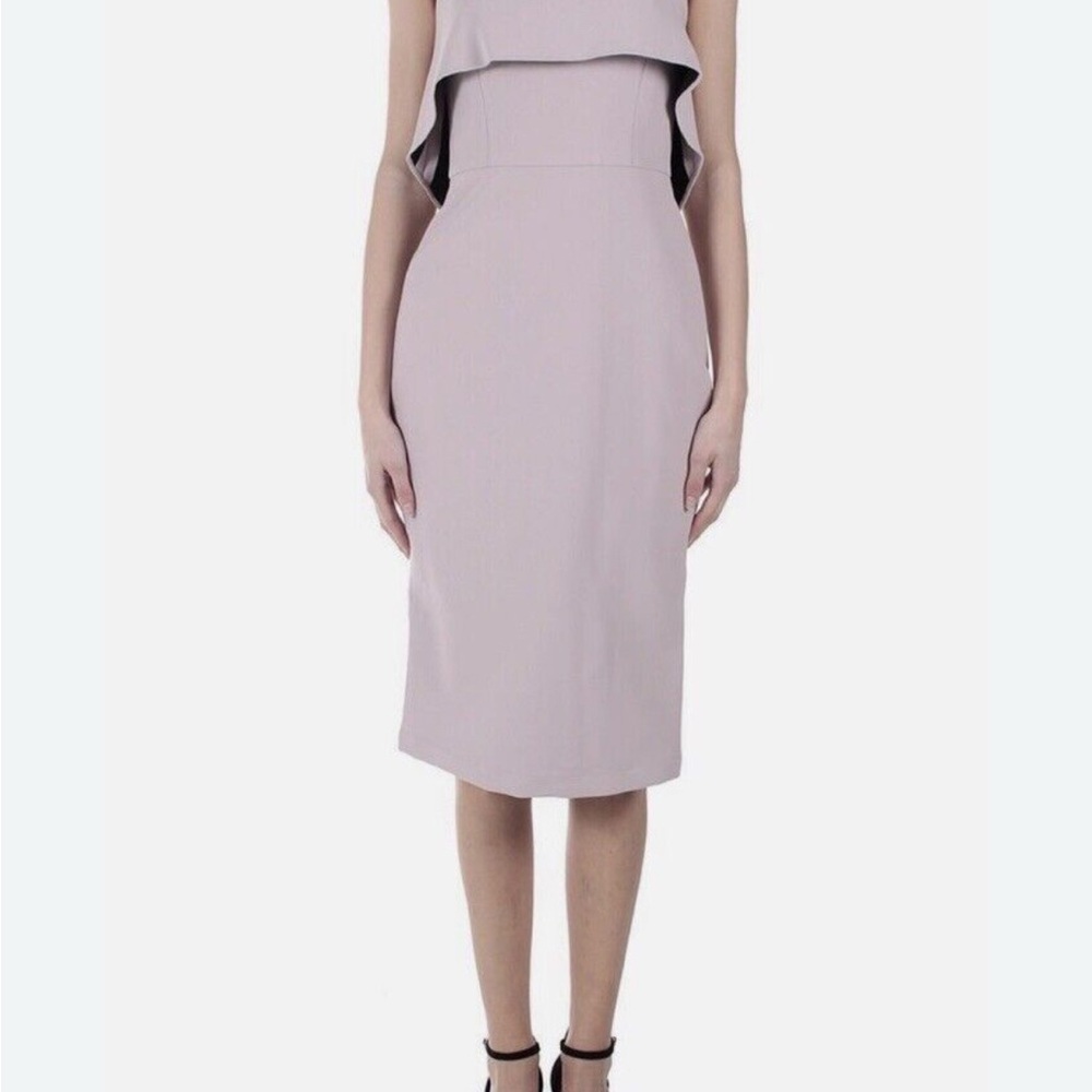 NEW WITH TAG BCBG MAXAZRIA MONTANA RUFFLE STRAPLESS SHEATH DRESS